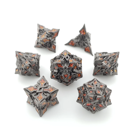 TTD Bloodwood Relic Metal Dice 7 Piece Set