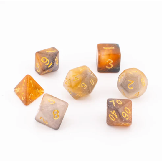 TTD Clear Autumn Acrylic Dice 7 Piece Set