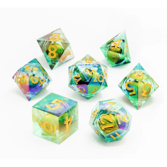 TTD Eye of Illusion Moving Eye Liquid Core Dice 7 Piece Set