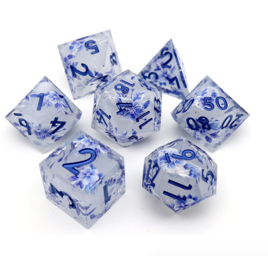 TTD Snowflower Art Core Dice 7 Piece Set
