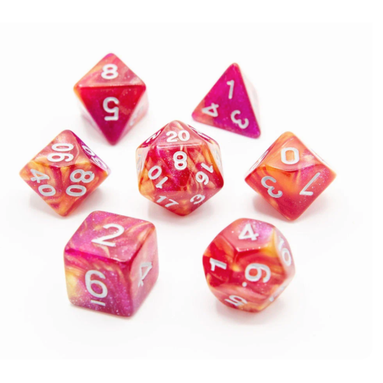 TTD Sunset Candy Acrylic Dice 7 Piece Set